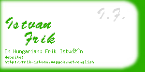 istvan frik business card